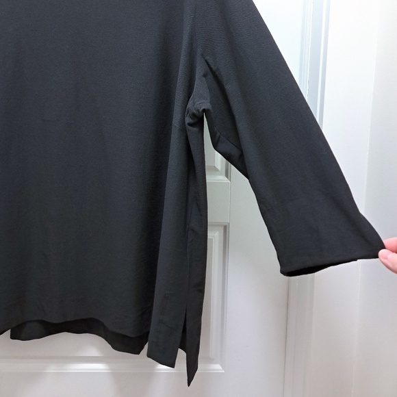 Eileen Fisher Bateau Neck High-Low Top Dark Gray Size 2X - Picture 2 of 7